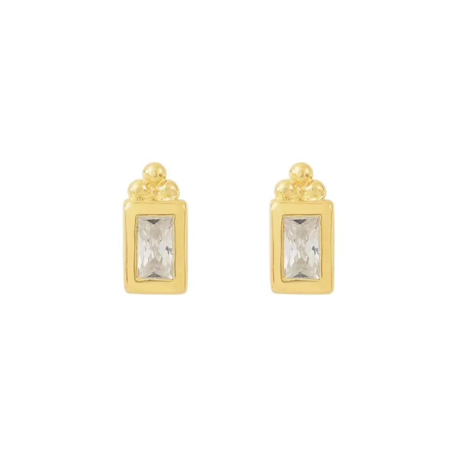 Louise Hendricks Boucles Oreilles<Puces D'Oreille Baguette-Driss White